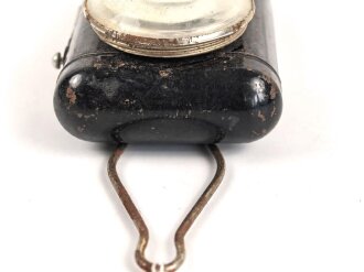 Taschenlampe " CRONE", Originallack, Funktion nicht geprüft, vermutlich aus der Zeit des 1. Weltkrieg