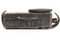 Taschenlampe Pertrix 678, schwarzer Originallack, blaue Vorschiebeblende, wohl für Luftschutz. Funktion nicht geprüft