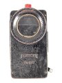 Taschenlampe Pertrix 678, schwarzer Originallack, blaue Vorschiebeblende, wohl für Luftschutz. Funktion nicht geprüft