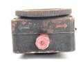 Taschenlampe Pertrix 678, schwarzer Originallack, blaue Vorschiebeblende, wohl für Luftschutz. Funktion nicht geprüft