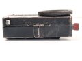 Taschenlampe Pertrix 678, schwarzer Originallack, blaue Vorschiebeblende, wohl für Luftschutz. Funktion nicht geprüft