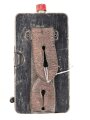 Taschenlampe Pertrix 678, schwarzer Originallack, blaue Vorschiebeblende, wohl für Luftschutz. Funktion nicht geprüft