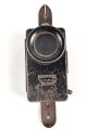 Taschenlampe Pertrix 678, schwarzer Originallack, blaue Vorschiebeblende, wohl für Luftschutz. Funktion nicht geprüft