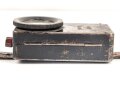 Taschenlampe Pertrix 678, schwarzer Originallack, blaue Vorschiebeblende, wohl für Luftschutz. Funktion nicht geprüft