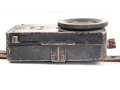 Taschenlampe Pertrix 678, schwarzer Originallack, blaue Vorschiebeblende, wohl für Luftschutz. Funktion nicht geprüft