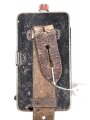 Taschenlampe Pertrix 678, schwarzer Originallack, blaue Vorschiebeblende, wohl für Luftschutz. Funktion nicht geprüft