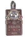 Taschenlampe "Zeiler 4640" aus brauner Preßmasse.Ungereinigt. Funktion nicht geprüft