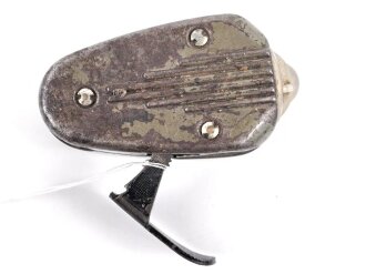 Dynamo Taschenlampe Wehrmacht, Gefertigt in Holland unter deutscher Besatzung. Funktioniert, Feststellhebel fehlt