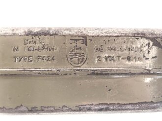 Dynamo Taschenlampe Wehrmacht, Gefertigt in Holland unter deutscher Besatzung. Funktioniert