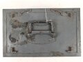 Tornister Empänger Berta ,Sonderausführung  " Spez. 976 BS" datiert 1941.  Gehäuse überlackiert, Frontplatte Originallack. Funktion nicht geprüft
