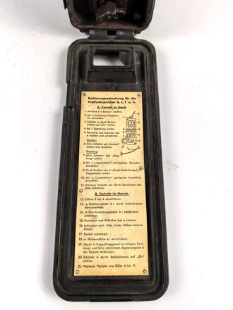 Feldfunksprecher f datiert 1944. Original lackiertes Stück, optisch einwandfrei, Funktion nicht geprüft, ungereinigt