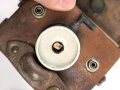 Batteriebetriebene Lampe in Lederetui, vermutlich Reichsbahn. Funktion nicht geprüft, Maße etwa 9 x 12 x 8cm