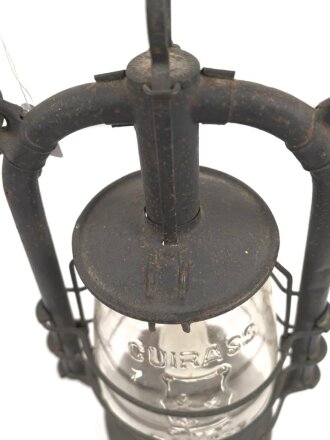 Laterne "Feuerhand Nr. 20" Ungereinigt, Originallack, Höhe ohne Griff etwa 38cm. Eigenmächtig elektrifiziert, sicherlich leicht rückbaubar