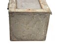 Eisenblechlaterne "Elektomechanische Industrie GmbH Berlin" Originallack, Maße ohne Griff etwa 10 x 13 x 9cm