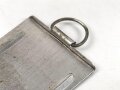 Abblendeinschub seitlich zur Einheitslaterne aus Preßmasse der  Wehrmacht. Ungereinigt, Aluminium