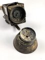 Einheitslaterne der Reichswehr aus Messing. Datiert 1936.  Unvollständig, nicht gereinigt.
