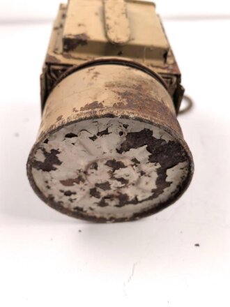 Einheitslaterne Stahl Wehrmacht. Originallack, ungereinigtes Stück, Funktion nicht geprüft