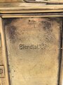 Kaiserreich und 1.Weltkrieg,  Blendlaterne 07 aus Messing. Gereinigt, die Frontscheibe neuzeitlich ergänzt, sicherlich eine Arbeit von Peter Dahm. Die Beschriftung leicht zu entfernen