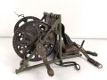 Rückentrage für schweres Feldkabel der Wehrmacht, norwegisch überlackiertes Stück,  die Kabelrommel datiert 1938
