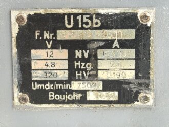 Umformer U 15b datiert 1944. Überlackiertes Stück, Funktion nicht geprüft