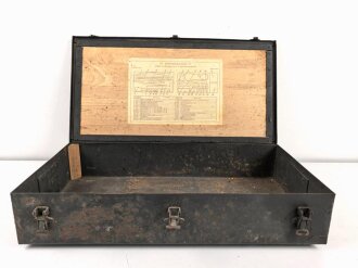 Transportkasten Wehrmacht " Zubehör und Werkzeug für " 2cm Flak Vierling 38 / 43 U" ungereinigtes Stück