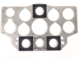 Luftwaffe, "Gerätebrett" aus Aluminium zum Selbstbestücken. Neuzeitliche Fertigung, Maße 30 x 47cm