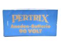 "PERTRIX" Anodenbatterie, einfache Atrappe aus Pappe, in der richtigen Größe
