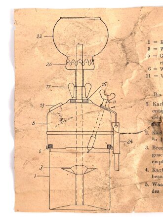 "Bedienungsvorschrift für Karbidlampe UG 2150 (...
