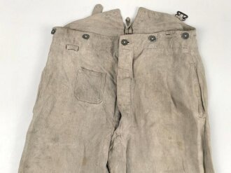 Heer, Drillichhose rohweiss, stark getragenes und...