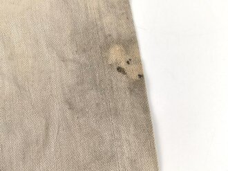 Heer, Drillichhose rohweiss, stark getragenes und repariertes Kammerstück von 1937