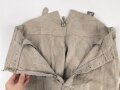 Heer, Drillichhose rohweiss, stark getragenes und repariertes Kammerstück von 1937
