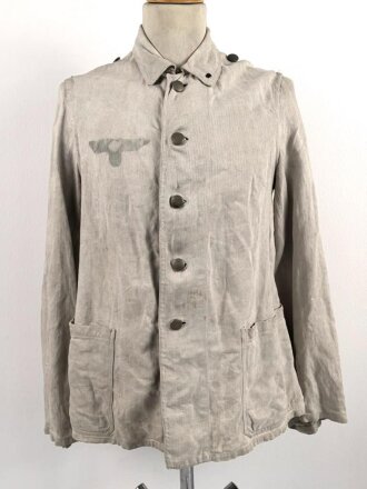 Heer, Drillichjacke rohweiss, stark getragenes...