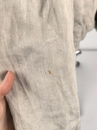 Heer, Drillichjacke rohweiss, stark getragenes Kammerstück