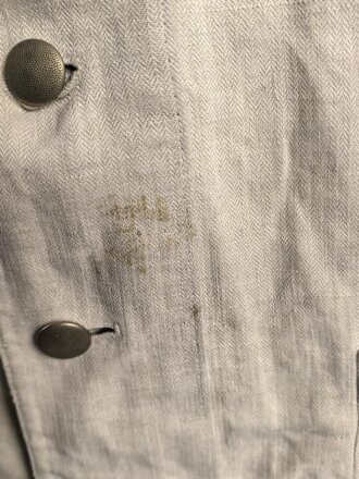 Heer, Drillichjacke rohweiss, stark getragenes Kammerstück