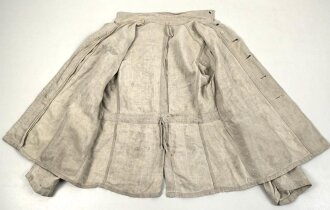 Heer, Drillichjacke rohweiss, stark getragenes Kammerstück