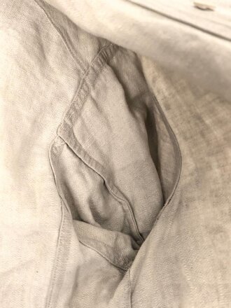 Heer, Drillichjacke rohweiss, stark getragenes Kammerstück