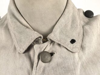 Heer, Drillichjacke rohweiss, stark getragenes Kammerstück