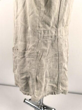 Heer, Drillichjacke rohweiss, stark getragenes Kammerstück