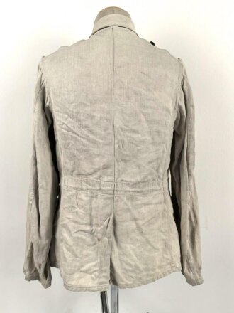 Heer, Drillichjacke rohweiss, stark getragenes Kammerstück