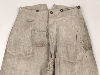 Heer, Drillichhose rohweiss, stark getragenes Stück,...