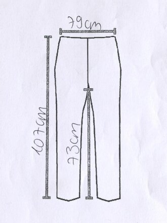 Heer, Drillichhose rohweiss, stark getragenes Stück, der Kammerstempel verwaschen