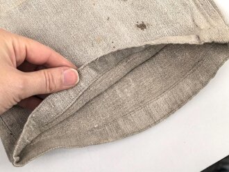 Heer, Drillichhose rohweiss, stark getragenes Stück, der Kammerstempel verwaschen