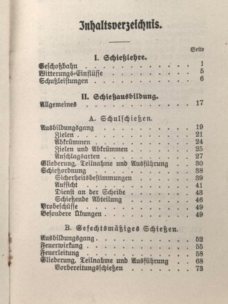 D.V.E. Nr. 240 "Schießvorschrift für die Infanterie" datiert 1909, 168 Seiten, DIN A6