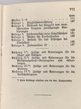 D.V.E. Nr. 240 "Schießvorschrift für die Infanterie" datiert 1909, 168 Seiten, DIN A6