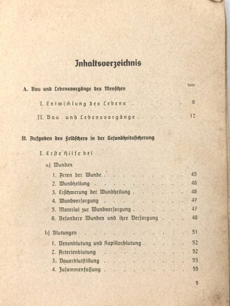 Ausbildungsvorschrift der Hitler-Jugend - Der Gesundheitsdienst der Hitler-Jugend" , datiert 1939, 182 Seiten, DIN A5, stark gebraucht
