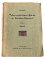 "Telegraphenbauordnung der Deutschen Reichspost" Teil 11: Kabel, datiert 1941 mit 118 Seiten, stark gebrauchtAdler samt HK geschwärzt
