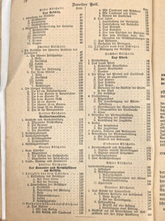 "Der Kanonier, Fahrer und Geschützführer der Fußartillerie" datiert 1904, 192 Seiten, DIN A5