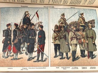 "Dienstunterricht des badischen Infanteristen - Ein Leitfaden für den Unterricht der Mannschaften" datiert 1915, 270 Seiten, DIN A5, stark gebraucht, Einband fehlt