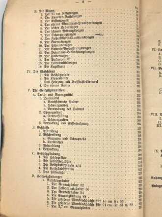"Leitfaden für den Unterricht der Kanoniere der Fußartillerie" datiert 1902, 255 Seiten, DIN A5, stark gebraucht