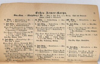 "Eintheilung und Standorte des Deutschen Heeres" datiert 1902, 64 Seiten, DIN A5